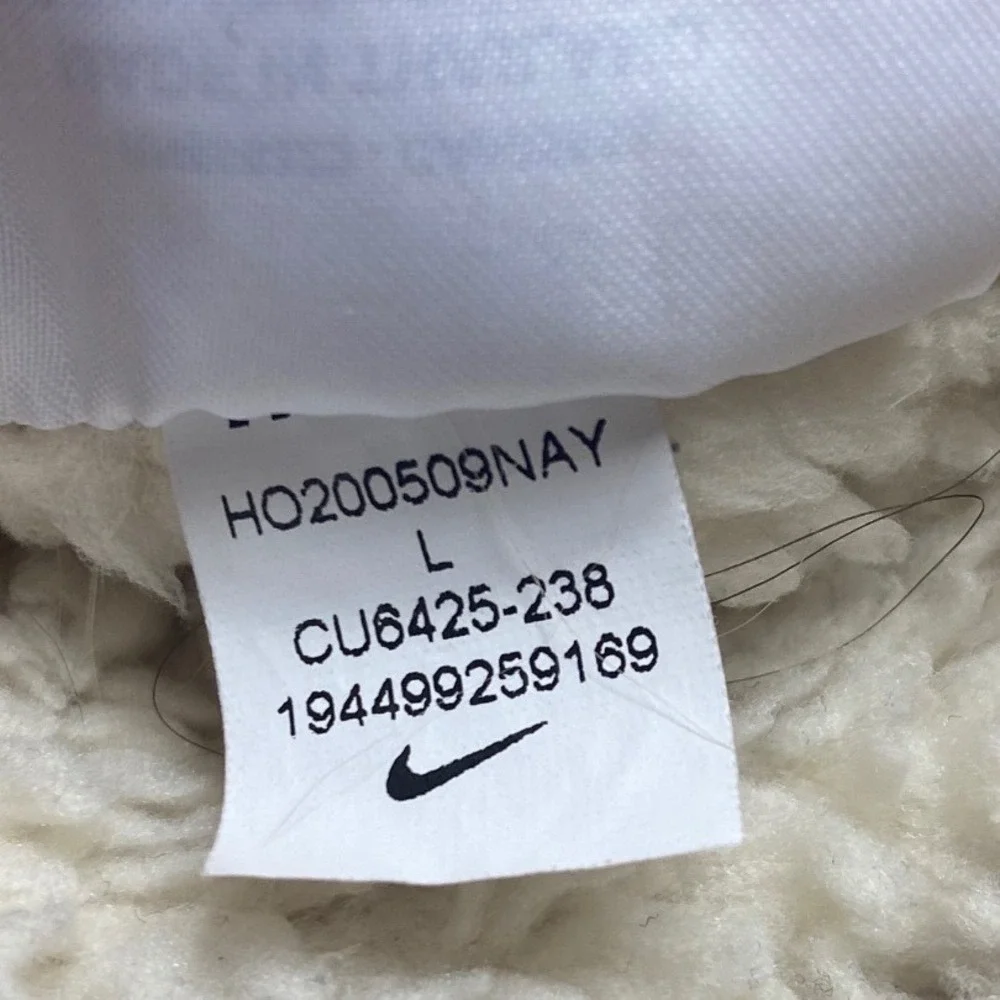 Nike Essentials Sherpa Fleece Hoodie Cream Tan CU6425-238 Womens Large